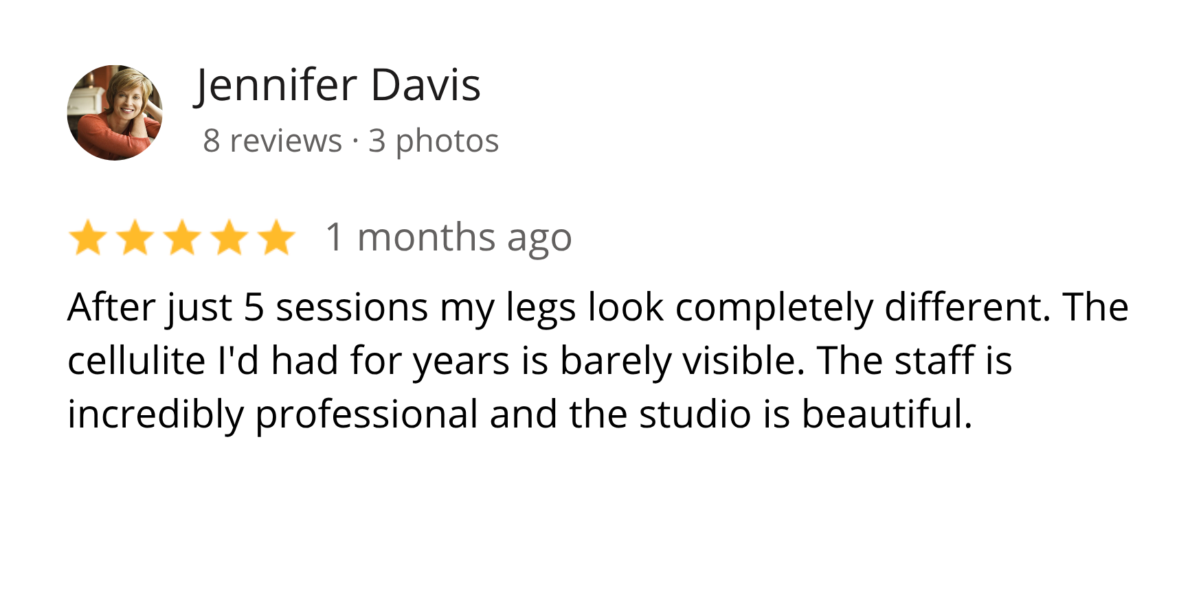 Client review on Google