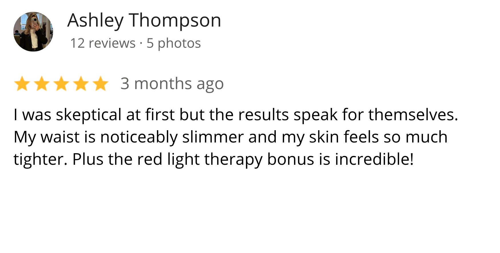 Client review on Google
