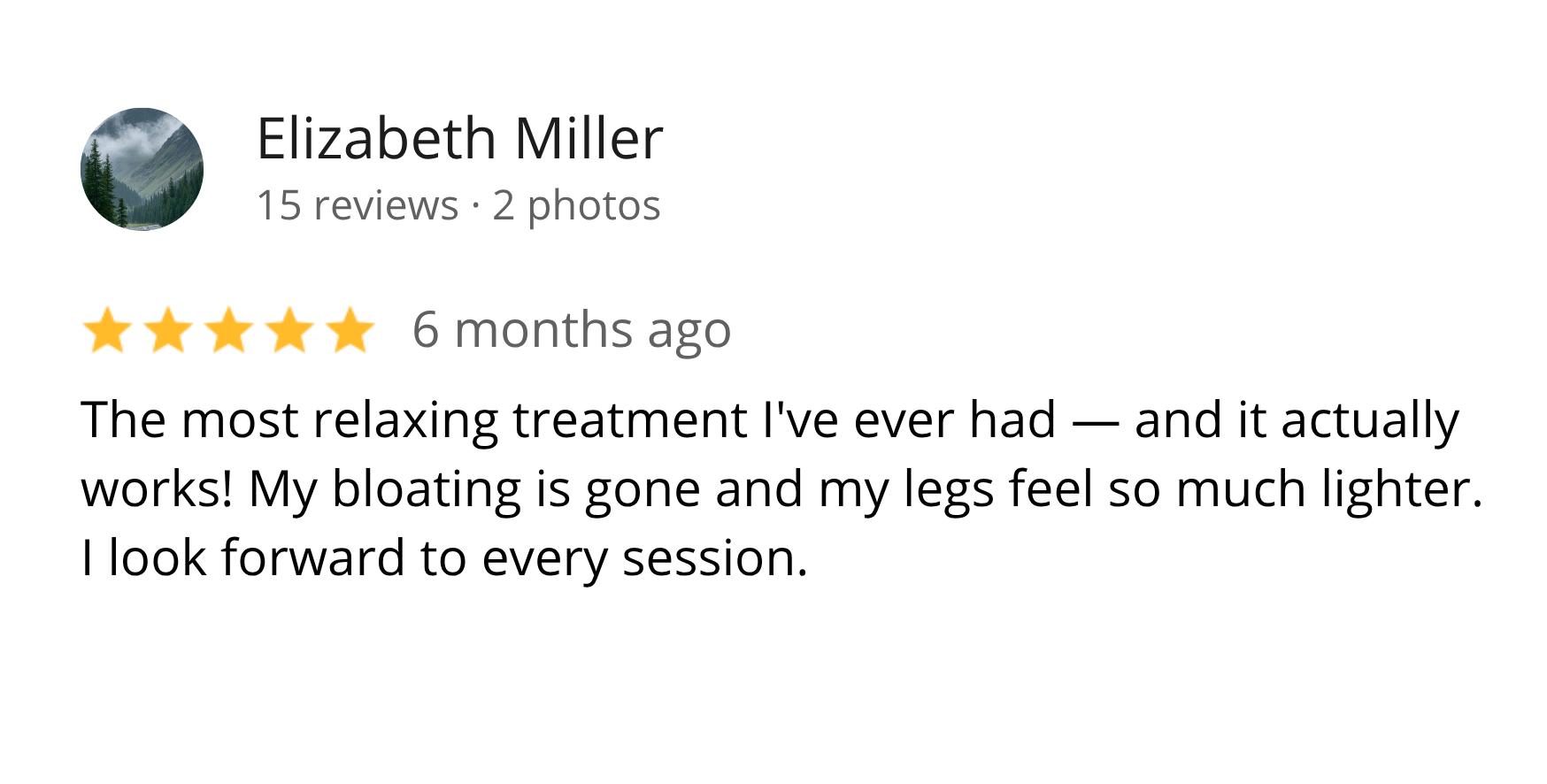Client review on Google