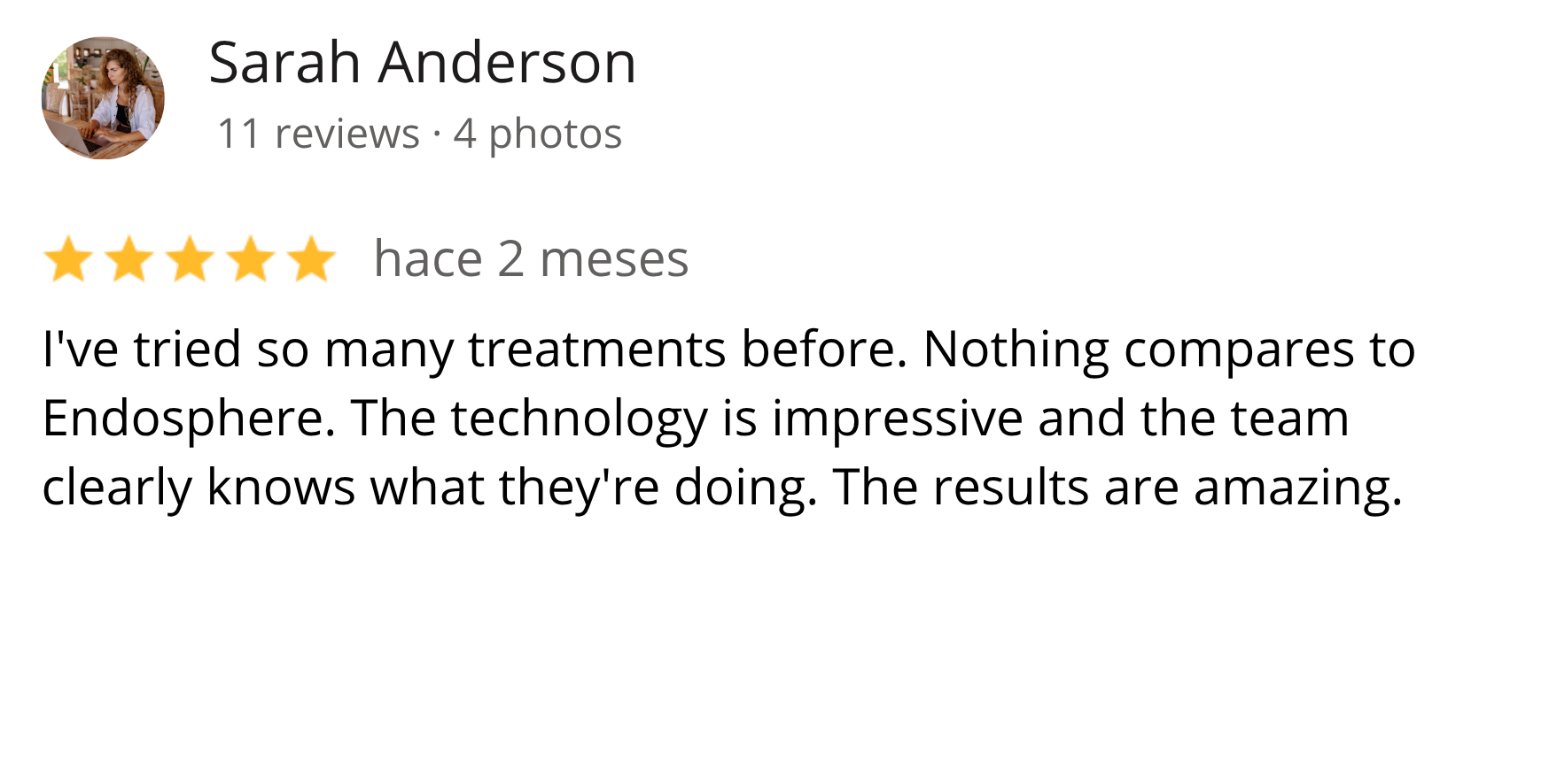 Client review on Google
